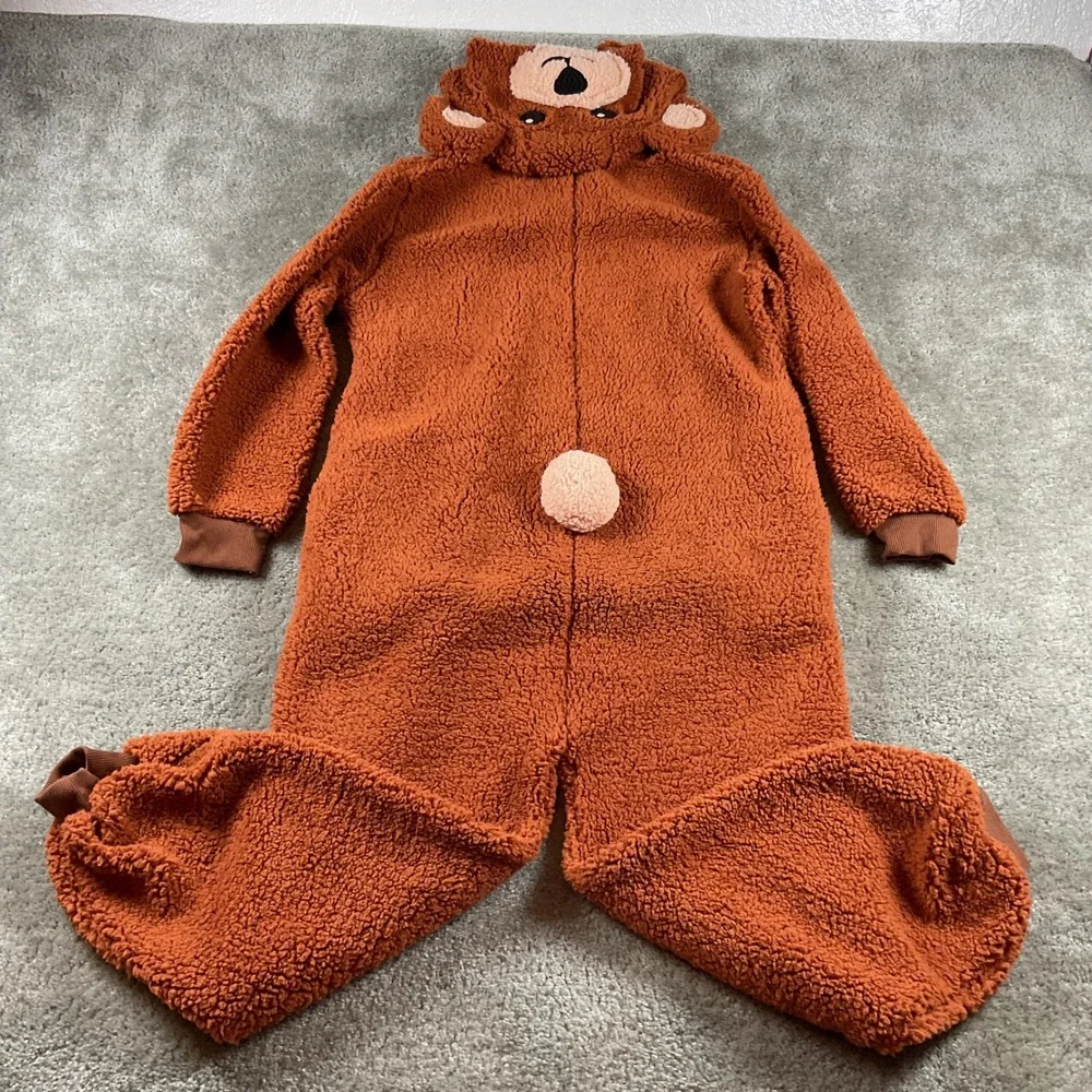 Spooktacular Creations Child Brown Bear‎ Flannel Pajama Jumpsuit MEDIUM